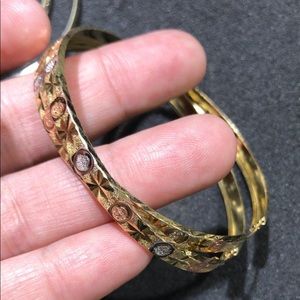 14k Solid Tri-Color Gold Earrings/hoops